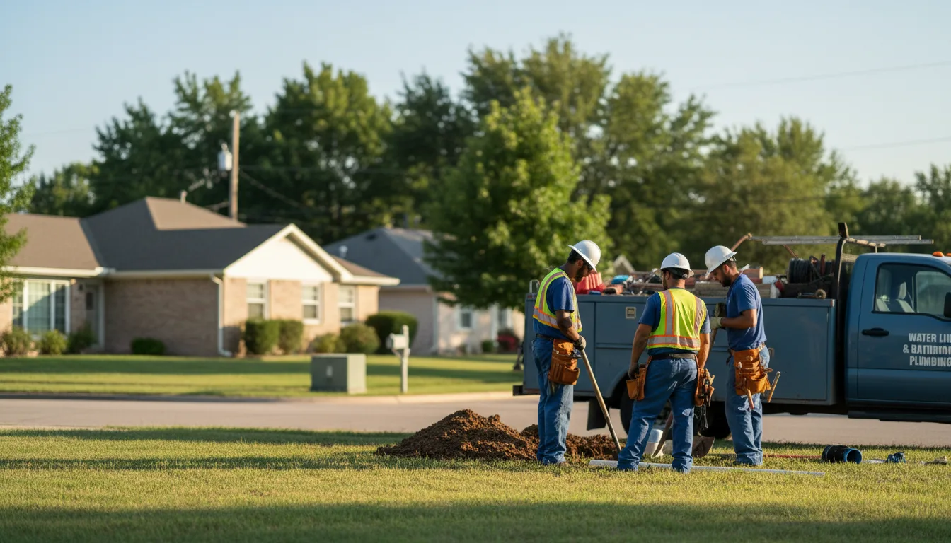 Residential water line and bathroom plumbing service in Mccausland, IA